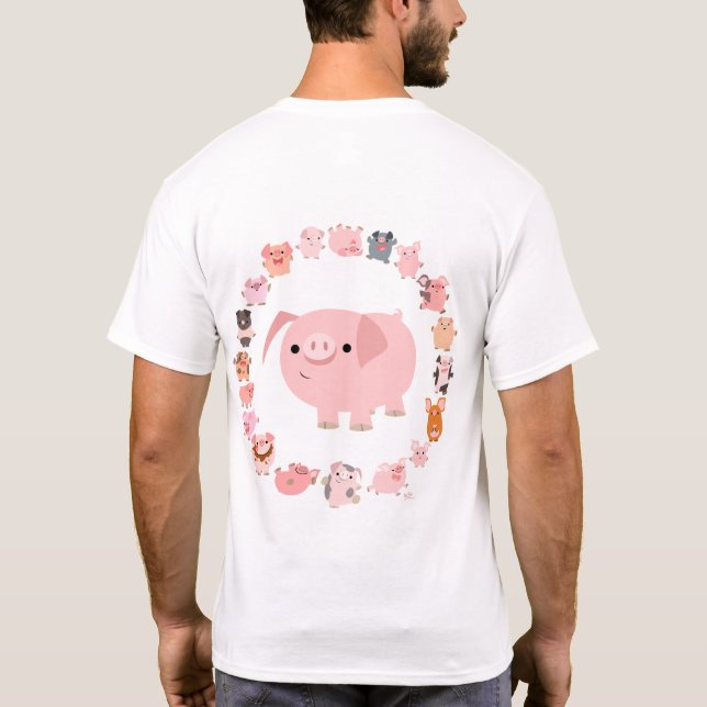 T-shirt de mandala de porc (conception sur le dos) (Dos)