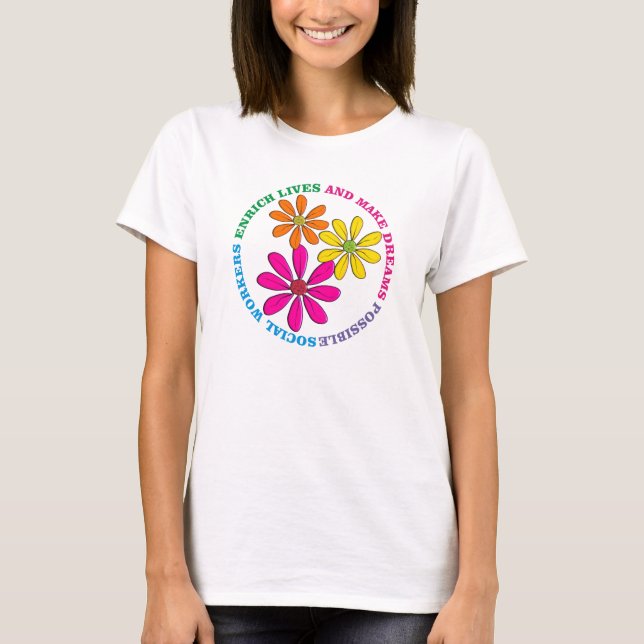 T-shirt de marguerites d'assistant social (Devant)