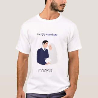 T-shirt de mariage personnalisé avant et arrière -