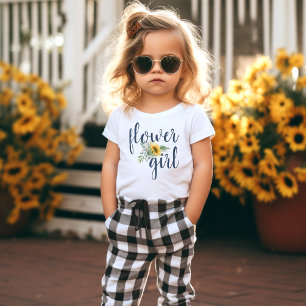 T-shirt de mariage tournesol Fille Fleur Mignonne