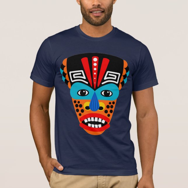 T-shirt de masque tribal ethnique (Devant)
