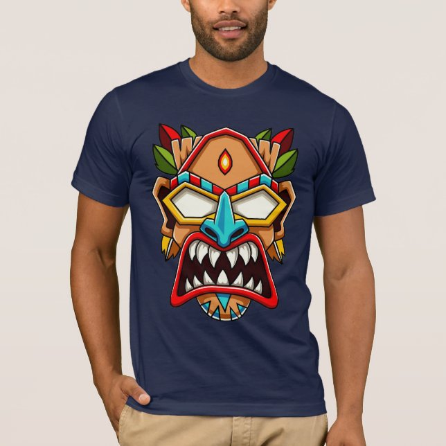 T-shirt de masque tribal ethnique (Devant)