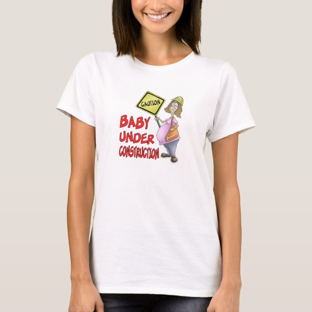 T-shirt de maternité de dessin : bébé en construct (Devant)