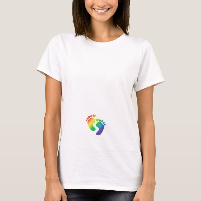 T-shirt de maternité d'empreintes de pas de bébé (Devant)