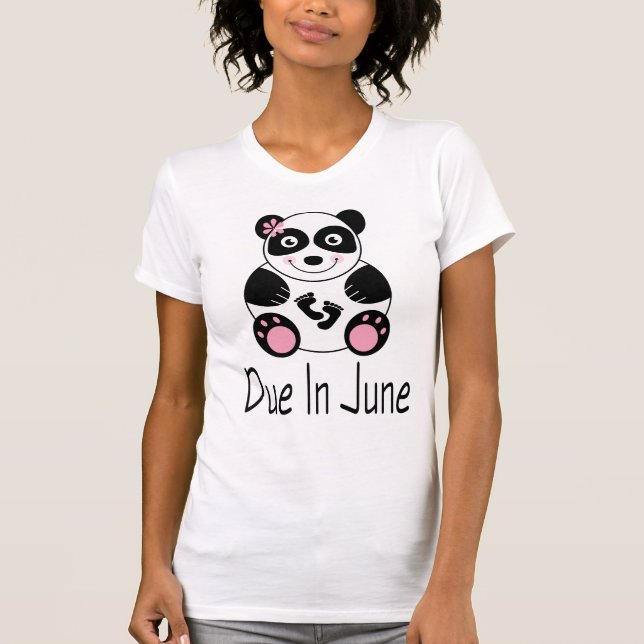 T-shirt de maternité dû de panda en juin (Devant)