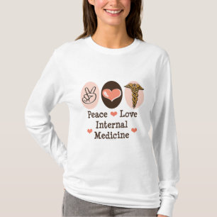 T-shirt de médecine interne d'amour de paix