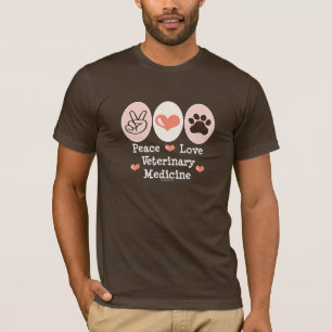 T-shirt de médecine vétérinaire d'amour de paix