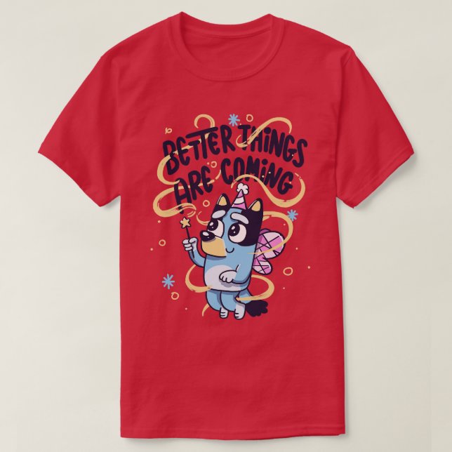 T-shirt De Meilleures Choses Vont Fairy Chien (Design devant)