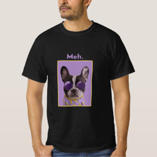 T-shirt de mème de chien drôle Meh
