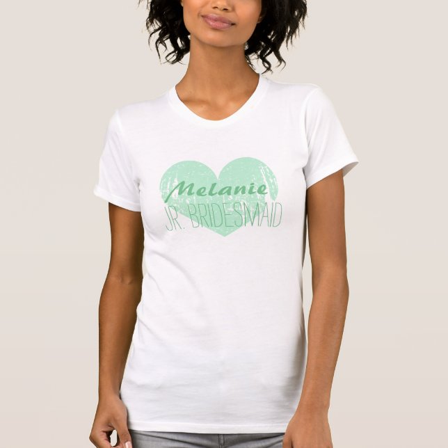 T-shirt de menthe personnalisé jr. bridesmaid pour (Devant)