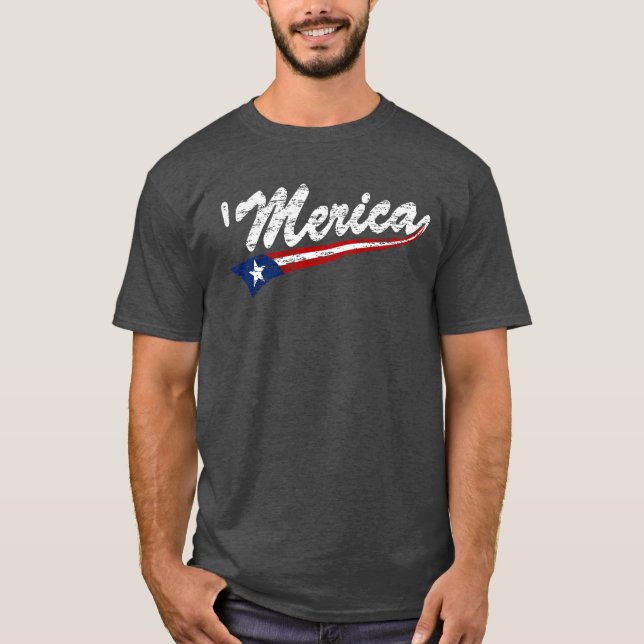 T-shirt 'de Merica de bruissement de style de (Devant)