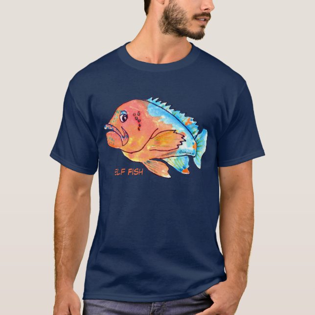 T-shirt de mérou de bande dessinée de poissons (Devant)