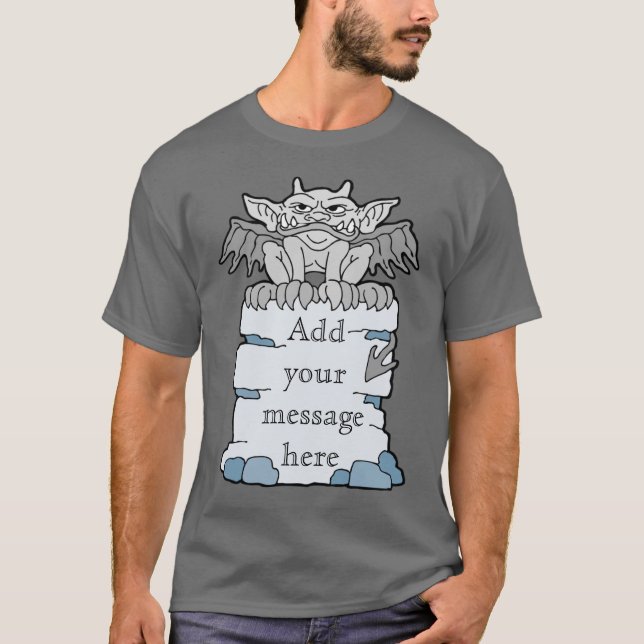 T-shirt de message personnalisé Gargoyle (Devant)