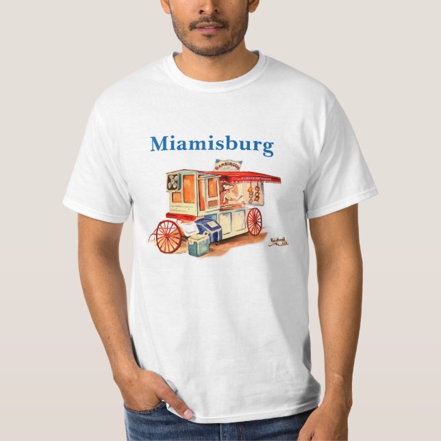 T-shirt de Miamisburg de chariot d'hamburger (Devant)
