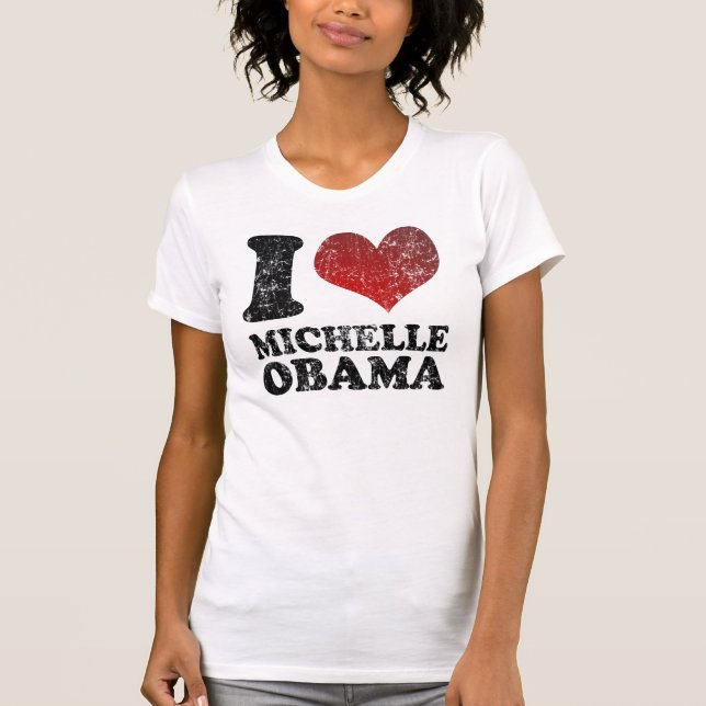 T-shirt de Michelle Obama du l'amour-coeur I (Devant)