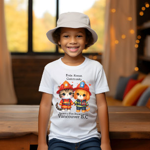 T-shirt De mignons animaux de pompiers habillés pour des d