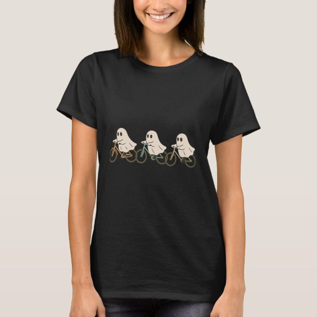 T-shirt De mignons fantômes à véloT-Shirt (Devant)