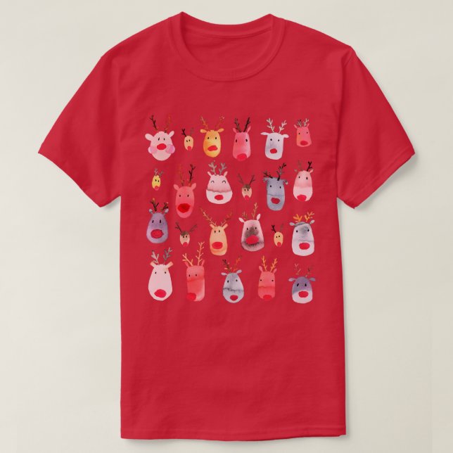 T-shirt De mignons rennes (Design devant)