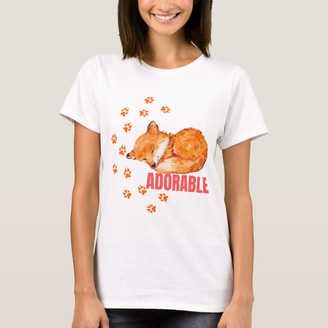 T-shirt De mignons rêves Fox (Devant)