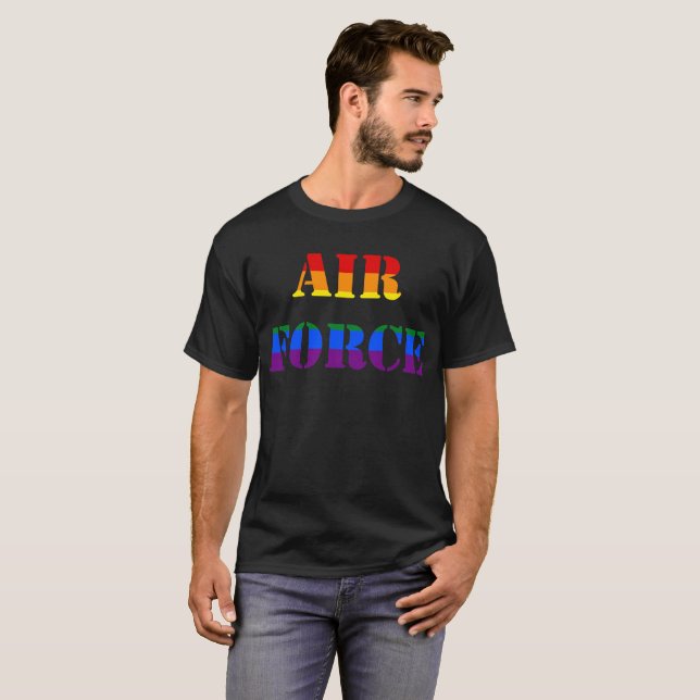 T-shirt de militaires de l'arc-en-ciel LGBT de (Devant entier)