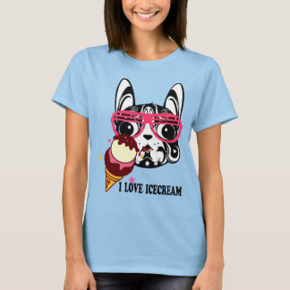 t-shirt de mode de marionnettes de levrette à glac