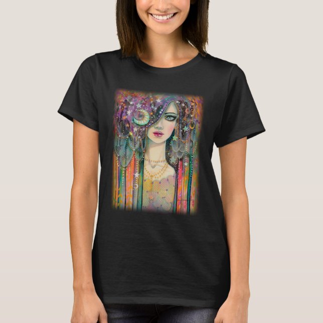 T-shirt de mode Galaxy Girl par Molly Harrison (Devant)