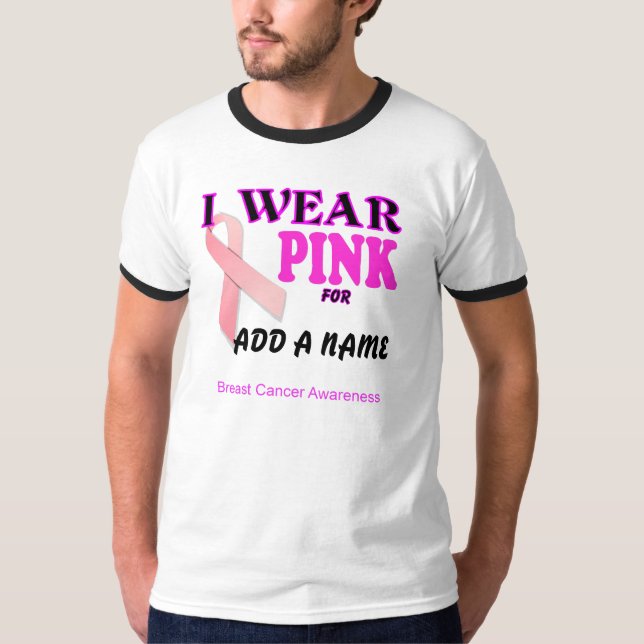 T-shirt de modèle de conscience de cancer du sein (Devant)