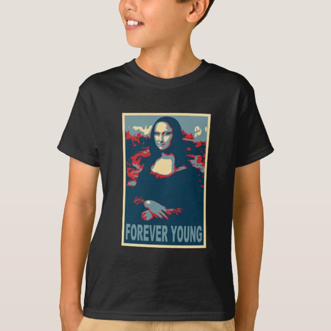 T-shirt De Mona Lisa jeunes pour toujours (Devant)
