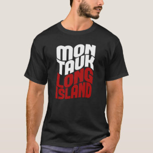 T-shirt de Montauk Long Island - Blanc rouge
