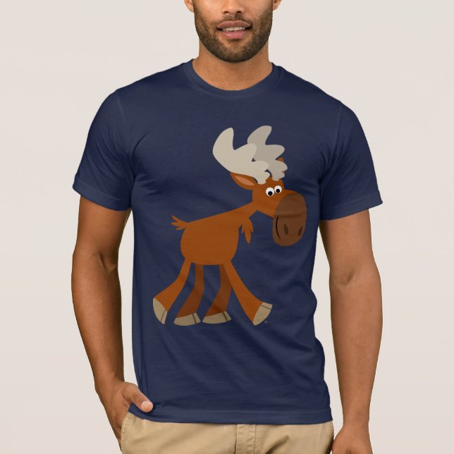 T-shirt de moose de dessin animé heureux mignon (Devant)