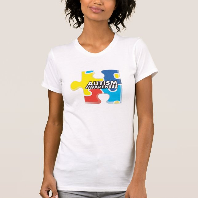 T-shirt de morceau de puzzle de sensibilisation (Devant)