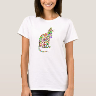 T-shirt de mosaïque de chat