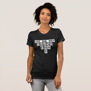 T-Shirt De Mot De Crossword Noir Et Blanc