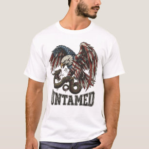 T-shirt de motard aigle patriotique indompté contr