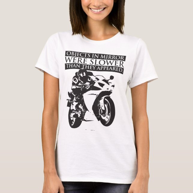 T-shirt de moto - objets dans le miroir (Devant)