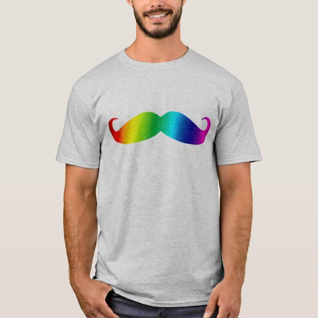 T-shirt de moustache d'arc-en-ciel (Devant)