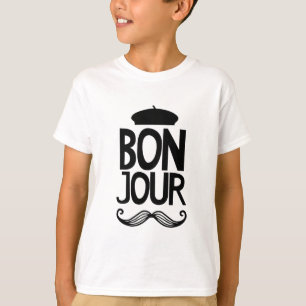 T-shirt de moustache de Bonjour de Français