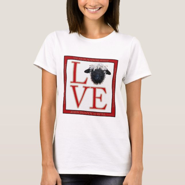 T-shirt de moutons du Valais Blacknose d'amour (Devant)