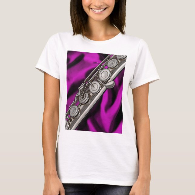 T-shirt de musicien de cannelure ou de Flutist (Devant)