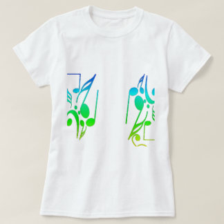 T-shirt de musique en feuille colorée