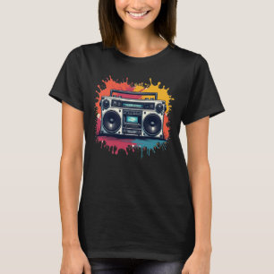 T-shirt de musique graphique Retro Boombox des ann