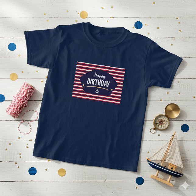 T-Shirt de Naissance Marin pour Enfants – Navy & R (Créateur téléchargé)