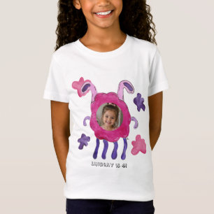 T-shirt de naissance rose et violet mignon pour en