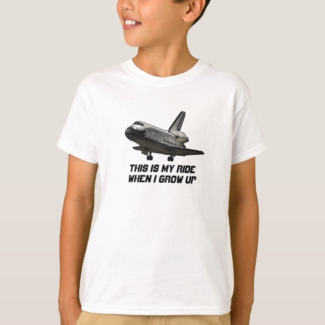T-shirt de navette spatiale pour des enfants (Devant)