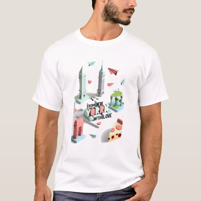 T-shirt De New York, avec Amour - Taxi Life Horns, l'anima (Devant)