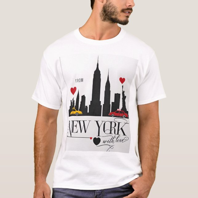 T-shirt De New York, avec amour - Times Carré Glow (Devant)
