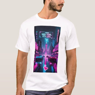 T-shirt De New York, avec Amour - Ville d'Hustle