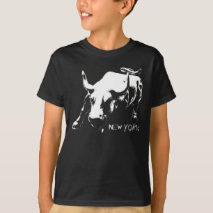 T-Shirt de New York, la statue de la taureau de l'