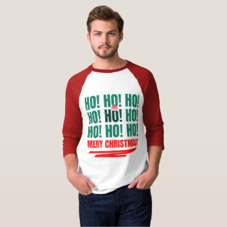 T-Shirt de noël 3/4 manches pour hommes Raglan