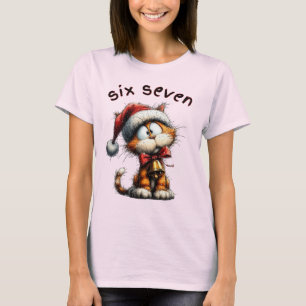 T-shirt de Noël 67 Vintage Chat Six Sept Mème